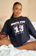 Lucky Thirteen Charise Long Sleeve Navy Tee