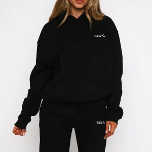 Match Your Words Oversized Hoodie Black-1