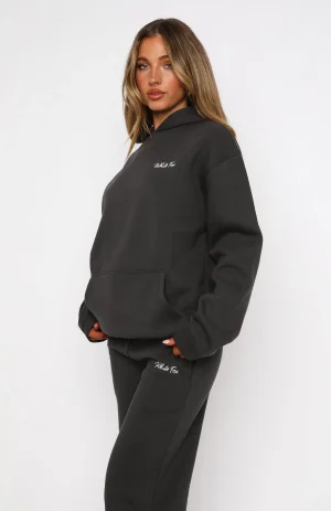 Match Your Words Oversized Hoodie Charcoal-1