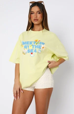 Meet Me By The Sea Oversized Lime Tee-1