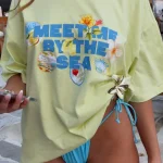 Meet Me By The Sea Oversized Lime Tee