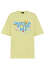 Meet Me By The Sea Oversized Lime Tee-4
