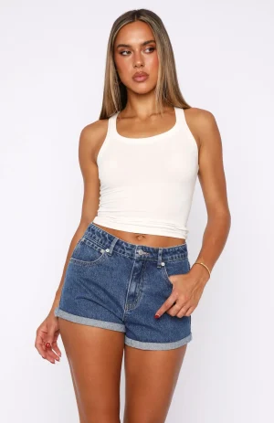 Missin' Something Denim Cobalt Blue Wash Short-1