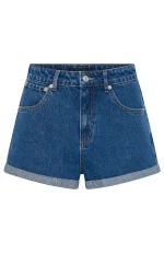 Missin' Something Denim Cobalt Blue Wash Short-4