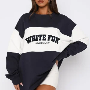 Need You More Long Sleeve Oversized Navy Tee-1