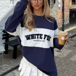 Need You More Long Sleeve Oversized Navy Tee