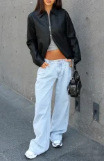 Never Possible Pu Jacket Black