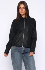 Never Possible Pu Jacket Black-2