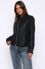 Never Possible Pu Jacket Black-3