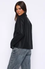 Never Possible Pu Jacket Black-4
