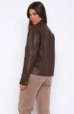 Never Possible Pu Jacket Chocolate-3