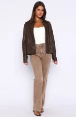 Never Possible Pu Jacket Chocolate-4
