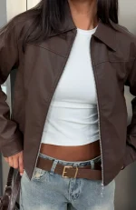 Never Possible Pu Jacket Chocolate-5