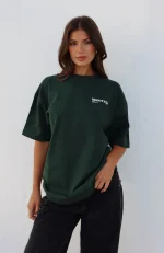 New York Archives Oversized Forest Green Tee-4