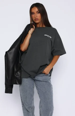 Offstage Back Graphic Oversized Charcoal Tee-1