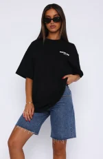 Offstage Back Graphic Oversized Monochrome Tee-1