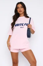 Offstage Oversized Posy Pink Tee-1