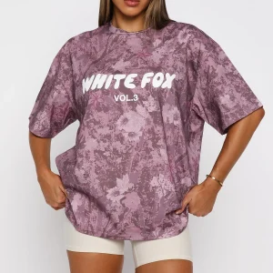 Offstage Printed Oversized Berry Floral Tee-1