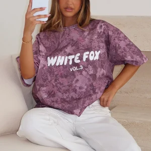 Offstage Printed Oversized Berry Floral Tee