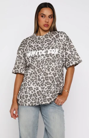Offstage Printed Oversized Leopard Tee-1