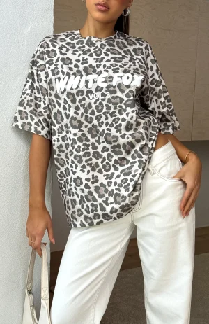 Offstage Printed Oversized Leopard Tee