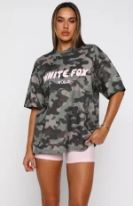 Offstage Printed Oversized Washed Camo Tee-1