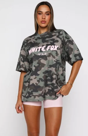 Offstage Printed Oversized Washed Camo Tee-1