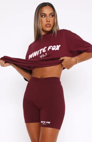 Offstage Ribbed Bike Red Velvet Short