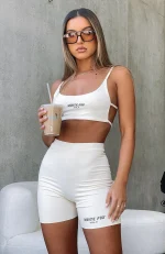 Offstage Ribbed Bike Vanilla Short-1