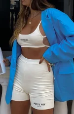 Offstage Ribbed Bike Vanilla Short-3