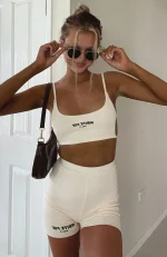 Offstage Ribbed Bike Vanilla Short-5