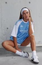 On The Same Team Oversized Blue-White Jersey