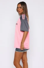 On The Same Team Oversized Pink-Charcoal Jersey-2