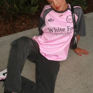 On The Same Team Oversized Pink-Charcoal Jersey