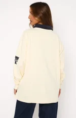 Only Time Will Tell Oversized Long Sleeve Cream Tee-3