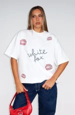 Pepper You In Kisses Oversized White Tee