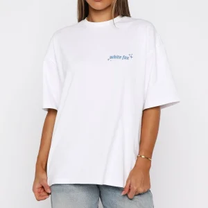 Pretty In Print Oversized White Tee-1