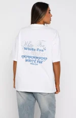 Pretty In Print Oversized White Tee-3