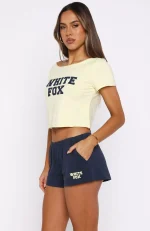 Put In Overtime Off Shoulder Relaxed Lemon Tee-2