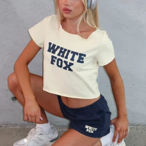 Put In Overtime Off Shoulder Relaxed Lemon Tee