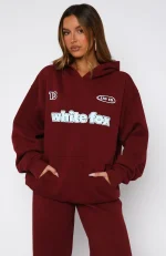 Ready To Go Oversized Hoodie Burgundy-1
