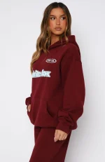 Ready To Go Oversized Hoodie Burgundy-2