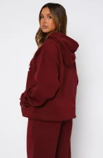 Ready To Go Oversized Hoodie Burgundy-3