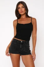 Remi Denim Black Acid Short-1