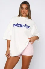 Set The Bar High Oversized White Tee-1