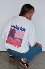 Set The Bar High Oversized White Tee