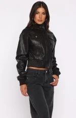 She's Sassy Pu Jacket Coffee-3