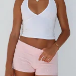 Skip Town Knit Booty Baby Pink Short