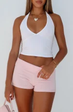 Skip Town Knit Booty Baby Pink Short