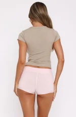 Skip Town Knit Booty Baby Pink Short-3